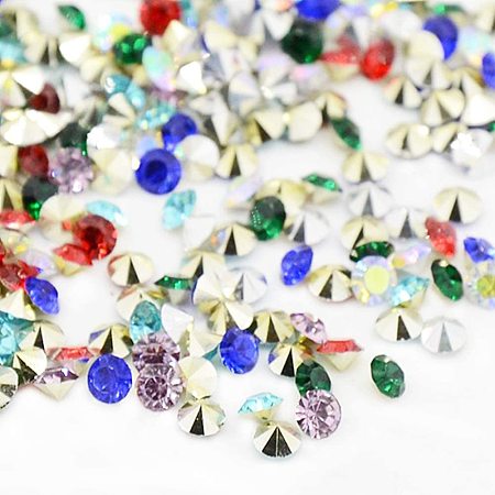 ARRICRAFT About 2880pcs 5mm Decoration Rhinestone, Pointed Back Crystal, Faceted Gems for Nails Decoration Makeup Clothes Shoes