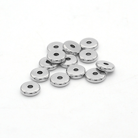 Honeyhandy 304 Stainless Steel Beads, Disc/Flat Round, Stainless Steel Color, 5x2mm, Hole: 1.8mm
