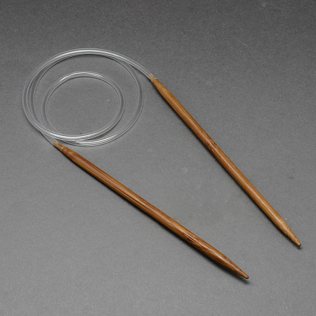 Honeyhandy Rubber Wire Bamboo Circular Knitting Needles, More Size Available, Saddle Brown, 780~800x5.0mm
