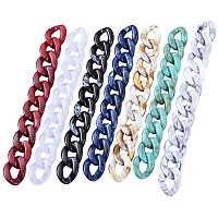 CHGCRAFT 5 Stands Acrylic Curb Chains Random Color with Long Link for DIY Craft Handbag Shoulder Making, 39Inch