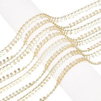Arricraft 2 Strands Brass Link Chains with Charms, Necklace Cable Chain, O-Shaped Chains for Jewelry Making, Star & Flat Round