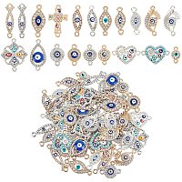 SUPERFINDINGS About 80pcs 20Style Alloy Evil Eye Links Charms Evil Eye Pendant Bead Metal Link Connector Charms Rhinestone Diamond Evil Eye Link Charms for DIY Jewelry Craft Making