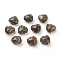 Honeyhandy Natural Dragon Blood Stone Beads, No Hole/Undrilled, Heart, 14~15.5x14~15.5x10mm