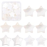 BENECREAT 30PCS Freshwater Shell Charms Pendants Star Shape Seashell Color Charms for Bracelet Necklace DIY Jewelry Making, Hole: 1.5mm