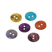 NBEADS 144 Pcs Random Mixed Color Mother of Pearl Buttons Dyed Flat Round Shell 2 Holes Buttons for Clothing Accessories or Sewing Scrapbooking