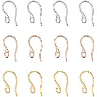 Arricraft 45 pcs 3 Colors 304 Stainless Steel Earring Hooks Ear Wire with Loop for DIY Earring Jewelry Craft Making