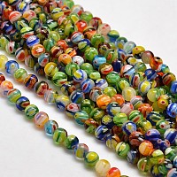 Honeyhandy Round Millefiori Glass Beads Strands, Colorful, 6mm, Hole: 1mm, about 67pcs/strand, 14.7 inch