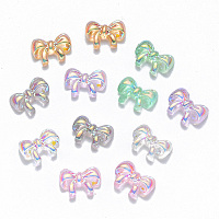 Nbeads Resin Cabochons, Nail Art Decoration Accessories, AB Color Plated, Bowknot, Mixed Color, 6.5x9x2.5mm