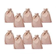 ARRICRAFT 100pcs Burlap Packing Pouches Drawstring Bags 3.7x5.3" Gift Bag Jute Packing Storage Linen Jewelry Pouches Sacks for Wedding Party Shower Birthday Christmas Jewelry DIY Craft, Tan