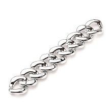 Honeyhandy Handmade UV Plating Acrylic Curb Chains, Twisted Chains, Platinum, Link: 31x29x6mm, about 39.37 inch(1m)/strand