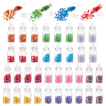 NBEADS 40 Pcs 10 Colors Glass Wishing Bottle Charms Mini Glass Bottle Pendants with Colorful Star Sequin Charms for DIY Jewelry Necklace Earring Keychain Decoration Craft Making