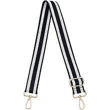 NBEADS Nylon Adjustable Bag Strap, Wide Shoulder Strap Replacement Belt Adjustable Crossbody Handbag Stripe, 32~57.8" Long/1.5" Wide, Black & White Stripe