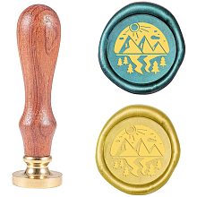 PandaHall Elite Wax Seal Stamp Sealing, Mountain Sun Wax Stamp with Wood Handle Retro Stamp Kit for Christmas Envelopes, Party Invitation, Wine Packages, Gift Packing, Greeting Cards