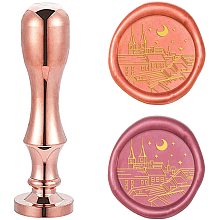 CRASPIRE Wax Seal Stamp City Sealing Wax Stamps Retro Brass Stamp Wax Seal 25mm Removable Brass Heads Bamboo Copper Handle for Envelope Invitation Wedding Embellishment Bottle Decoration Gift