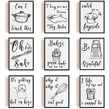 ARRICRAFT Home Decor Painting Canvas Wall Art Sketches Kitchen Ware Canvas Hanging Painting Canvas Art 7.9x9.8inch Canvas Printing Artwork Wall Decoration Painting for Bedroom Living Room 9pcs/Set