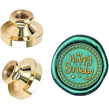 ARRICRAFT Happy Birthday Pattern Wax Seal Stamp Head 0.98" Removable Brass Head Vintage Sealing Stamp for Embellishment Packing, Letters, Envelopes, Greeting Cards