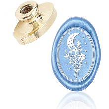 CRASPIRE Wax Seal Stamp Head Moon Leaves Sealing Stamp Oval Heads Only Removable Sealing Brass Stamp Head for Decorating Wedding Letters Invitations Envelopes Gift Packing