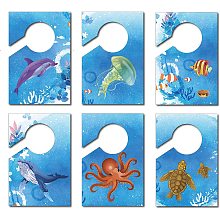 CREATCABIN 6Pcs Ocean Closet Label Dividers Clothing Rack Size Dividers Hanger Dividers for Clothing Turtle Rectangular Shower Registry Sea Nursery Closet Organizer Dividers Gift Supplies for Girl Boy