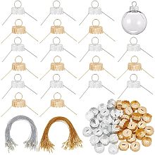 Arricraft 100 Sets Round Christmas Ornament Caps, 2 Colors Aluminum Christmas Replacement Ornament Caps Removable Metal Hangers Caps for Glass Porcelain Ceramic Christmas DIY Decorations