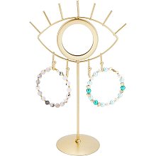 arricraft Metal Jewelry Organizer Tower, Evil Eye Jewelry Stand Holder Necklace Earring Holder Organizer with Vanity Mirror for Earrings Bracelets Necklaces Storage-Golden