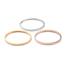 Honeyhandy 3Pcs 3 Color Ion Plating(IP) 304 Stainless Steel Classic Simple Plain Bangle, Stackable Bracelet for Women, Mixed Color, Inner Diameter: 2x2-3/8 inch(5.1x6.05cm), 1pc/color