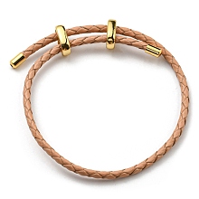 Honeyhandy Leather Braided Cord Bracelets, Adjustable Bracelet, BurlyWood, Inner Diameter: 5/8~2-7/8 inch(1.5~7.3cm)