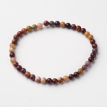 Honeyhandy Natural Mookaite Round Bead Stretch Bracelets, 54.5mm, Bead: 4~5mm