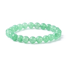 Honeyhandy Dyed Natural Green Aventurine Beads Stretch Bracelets, Round, 53mm, Bead: 8mm in diameter