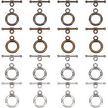 SUPERFINDINGS 120 Sets 4 Colors CCB Plastic Toggle Clasps Jewelry Crafting Toggle Closure Round Shape Toggle Closures for Bracelet Necklace Jewelry Making DIY Beginners