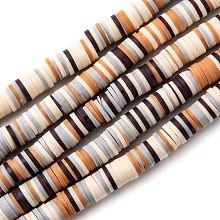 Honeyhandy Handmade Polymer Clay Beads Strands, for DIY Jewelry Crafts Supplies, Heishi Beads, Disc/Flat Round, Peru, 8x1mm, Hole: 2mm, about 350pcs/strand, 15.75''(40cm)