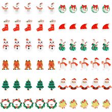 GORGECRAFT 60Pcs Mini Resin Christmas Ornaments 12 Styles Flatback Beads Mini Xmas Embellishments Santa Snowman Tree Bell Sock Bear Reindeer Decor for Scrapbooking DIY Crafts Jewelry Cell Phone Case