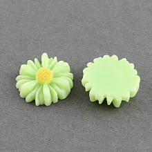 Honeyhandy Flatback Hair & Costume Accessories Ornaments Resin Flower Daisy Cabochons, Pale Green, 13x4mm