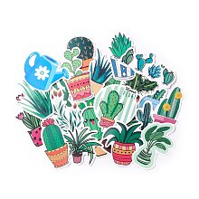 Honeyhandy Colorful Cartoon Stickers, Vinyl Waterproof Decals, for Water Bottles Laptop Phone Skateboard Decoration, Cactus Pattern, 5.1x2.8x0.02cm, 45pcs/bag