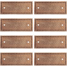 FINGERINSPIRE 50 Pcs Blank Leather Tags PU Label Tags 2x0.8 Inch Rectangle Leather Tag with Hole Camel Color Leather Handmade Tags Button for Jeans Bags Shoes Hat DIY Crafts Accessory