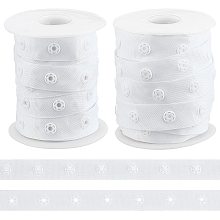 OLYCRAFT 10 Yards Sewing Snap Button Tape Trim Press Button Tape White Polyester Button Tape Sewing Fastener Plastic Press Stud Ribbon Trim for Sewing Crafting Clothing DIY 0.7 inch Wide