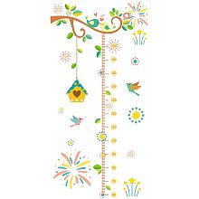 Arricraft 3 Sheets/Set Kids Height Growth Chart Wall Sticker Bird and Tree Self-Adhesive Cartoon Kids Height Wall Sticker for Baby Room Nursery Bedroom Living Room Decor 11.8x11.4inch