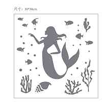 GORGECRAFT Plastic Drawing Painting Stencils Templates, Square, Mermaid Pattern, 30x30cm