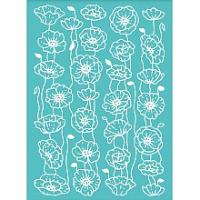 OLYCRAFT 2pcs Self-Adhesive Silk Screen Printing Stencil Papaver Rhoeas Flower Stencil Reusable Mesh Stencils Transfer Washable Home Decor for DIY T-Shirt Fabric Painting Decoration - 7.7x5.5Inch