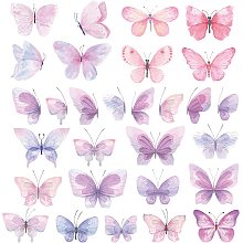 CREATCABIN Glow in The Dark Butterfly Wall Stickers Luminous Butterfly Wall Decals Colorful Art Butterfly DIY Self-Adhesive Removable Vinyl Decor for Bedroom Bathroom Window Door Decorations