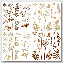 NBEADS 2 Pcs 2 Styles PET Wildflowers Pattern Painting Stencil, Hollow Out Drawing Painting Stencils for DIY Scrapbook, Photo Album Reusable DIY Art and Craft Stencils for Painting on Wood Furniture