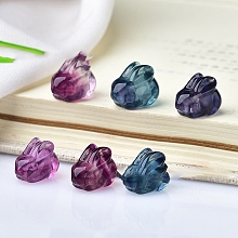 Honeyhandy Natural Fluorite Home Display Decorations, 3D Rabbit, 16x12mm