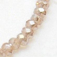 Honeyhandy Electroplate Glass Beads Strands, AB Color Plated, Faceted, Rondelle, Tan, 2.5x2mm, Hole: 0.8mm, about 168~170pcs/strand, 16.9 inch