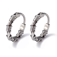 Honeyhandy 316 Stainless Steel Thorns Hoop Earrings for Men Women, Antique Silver, 15x15x3mm, Pin: 1mm