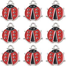 SUNNYCLUE 1 Box 30Pcs Ladybug Charms Enamel Lady Bug Charms Bulk Lucky Ladybird Ladybugs Insect Beetles Animals Charms for Jewelry Making Charm Women Adults DIY Necklace Earrings Bracelet Crafts