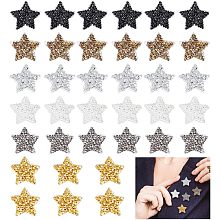 AHANDMAKER 36pcs Star Mini Patches Iron On or Sew On, 6 colors Embroidered Badge Patch Sew On Patches DIY Decorative Patches Applique Patch for Dress Jeans Jackets Handbag Clothing