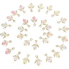 PandaHall Elite 30pcs Golden Angel Charms Heart Angle Wing Charms Imitation Pearl Dangles Mixed Colors Angel Wing Pendants Angle Pendants with Jump Rings for Jewelry Making Necklace Earrings Keychains