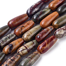 Honeyhandy Natural Picasso Stone/Picasso Jasper Beads Strands, Teardrop, 19.5~20x8mm, Hole: 1mm, about 20pcs/Strand, 15.55 inch(39.5cm)