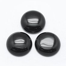 Honeyhandy Natural Obsidian Cabochons, Half Round, 24.5~25x4~7mm