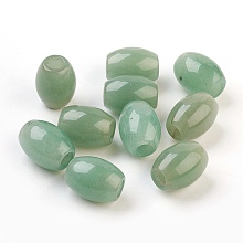 Honeyhandy Natural Green Aventurine European Beads, Large Hole Beads, Barrel, 15~17x12~13.5mm, Hole: 4.5~5mm