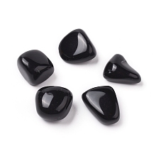 Honeyhandy 5Pcs Natural Black Obsidian Beads, Tumbled Stone, Vase Filler Gems, Dyed & Heated, No Hole/Undrilled, Nuggets, 20~35x13~23x8~22mm